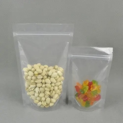 Food Packaging PET/PE Transparent Stand Up Pouch With Zipper 120UM