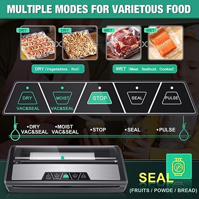 Domestic 60um Vacuum Food Sealer Bags 8 Inch Good Barrier Property